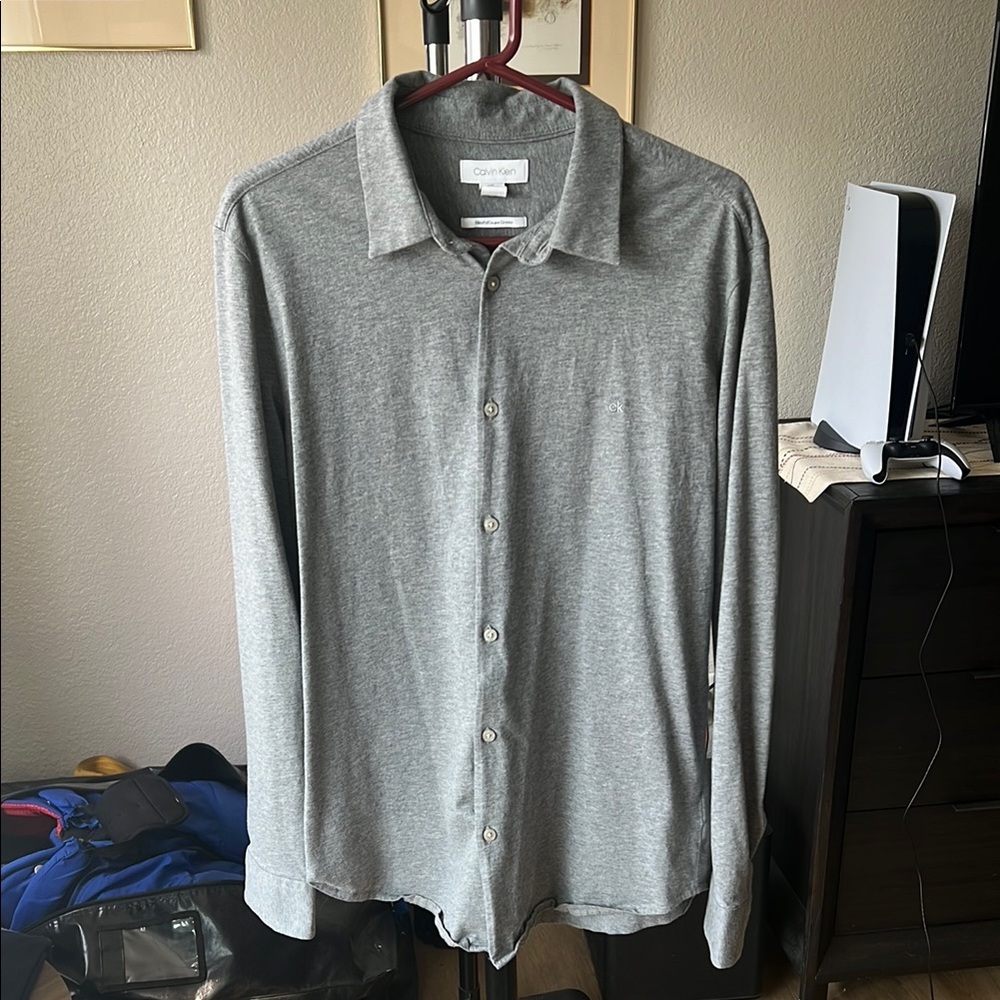 Calvin Klein Light Gray Long Sleeve Shirt